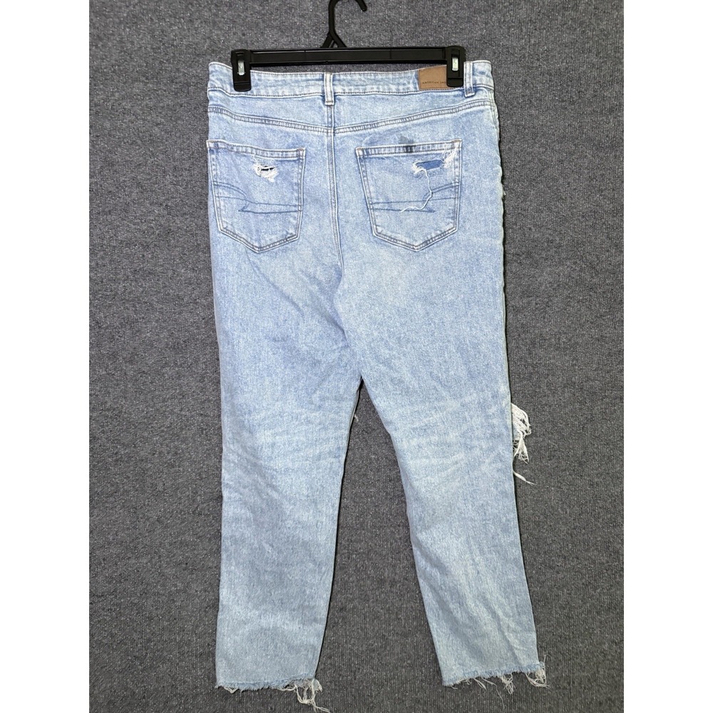 American Eagle Jeans Distressed Ripped Holes Women's SZ 12 Regular - Picture 6 of 11